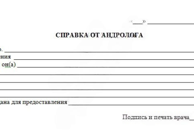 Справка от врача-андролога