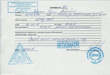 Справка о вакцинации БЦЖ